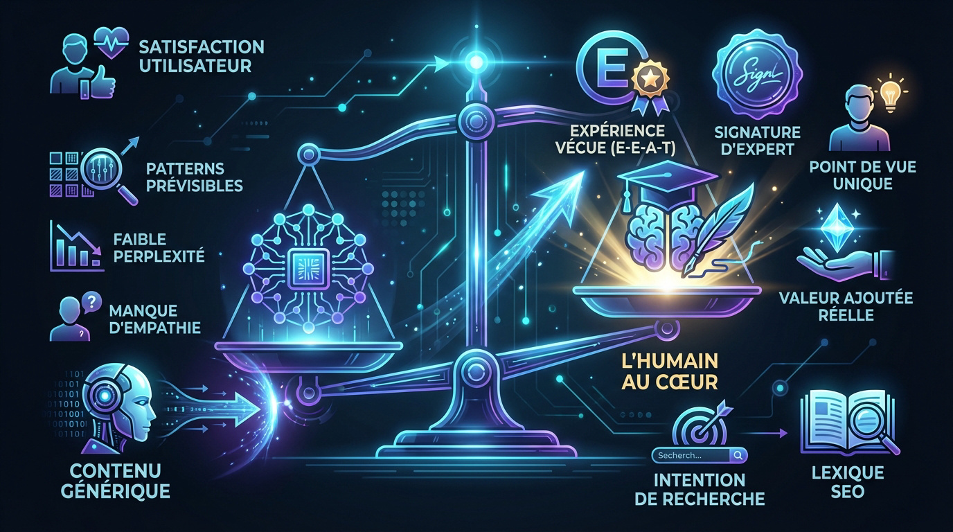 Illustration de l'IA face à l'expertise humaine